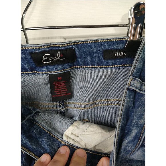 Earl Jeans Woman 16 Flare Medium Denim Casual 5 Pocket Norm Core - Picture 8 of 12